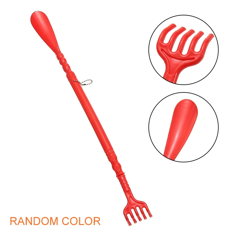 

2-in-1 Back Massager Scratcher & Shoe Horn 47cm Plastic Auxiliary Tools Helping To Protect Shoes And Relaxing