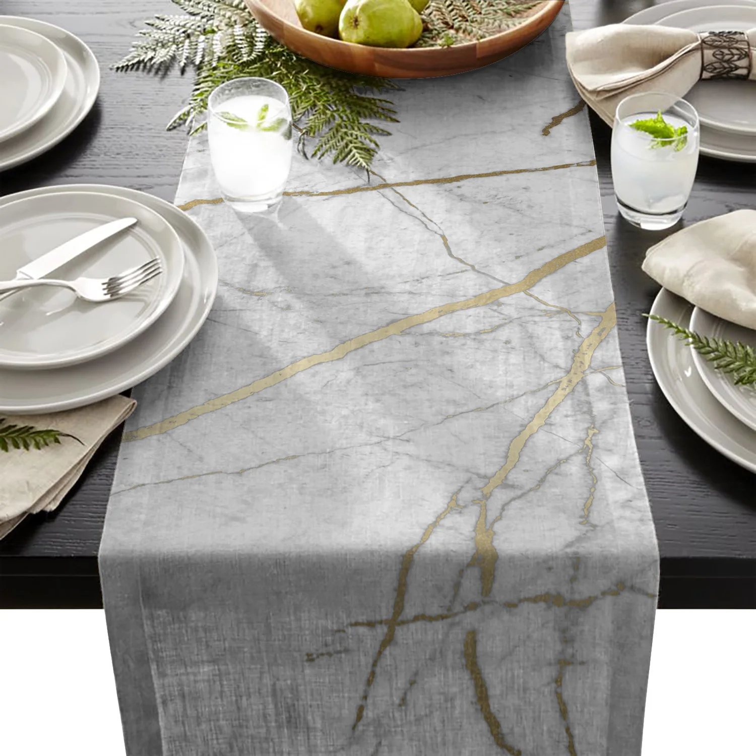Золотые блестящие мраморные трендовые скатерти настольное украшение для дома