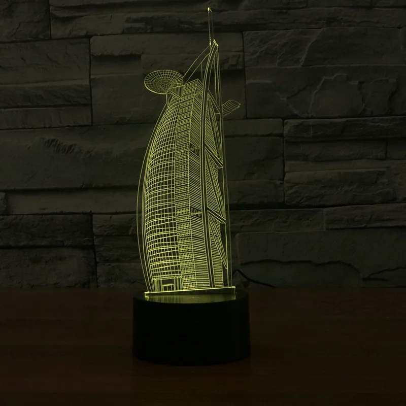 3D светодиодный ночной Светильник Форма материал с высокой посадкой Usb настольная