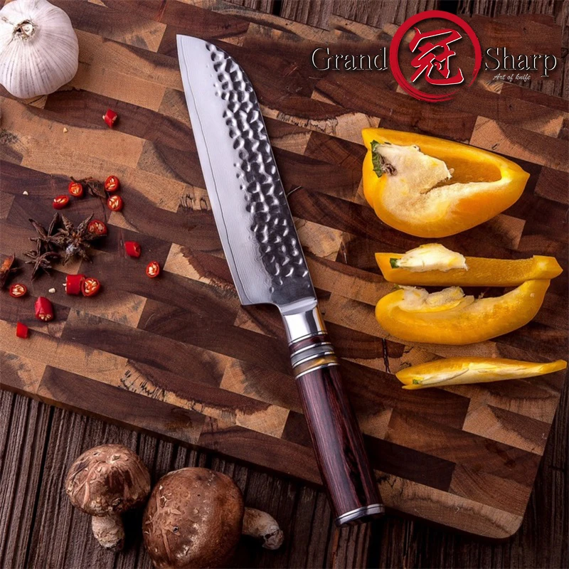 Grandsharp Набор ножей шеф повара из 2 предметов японский стальной дамасский кухонный