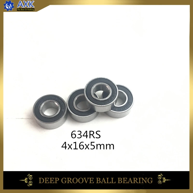 634RS подшипник 4*16*5 мм (10 шт.) ABEC-1 Класс R1640HH 634-2RS миниатюрный 634 RS шариковые