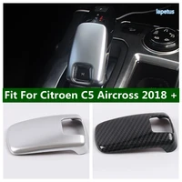 car speed gear stick head cover trim protection sticker carbon fiber matte for citroen c5 aircross 2018 2021 abs accessory