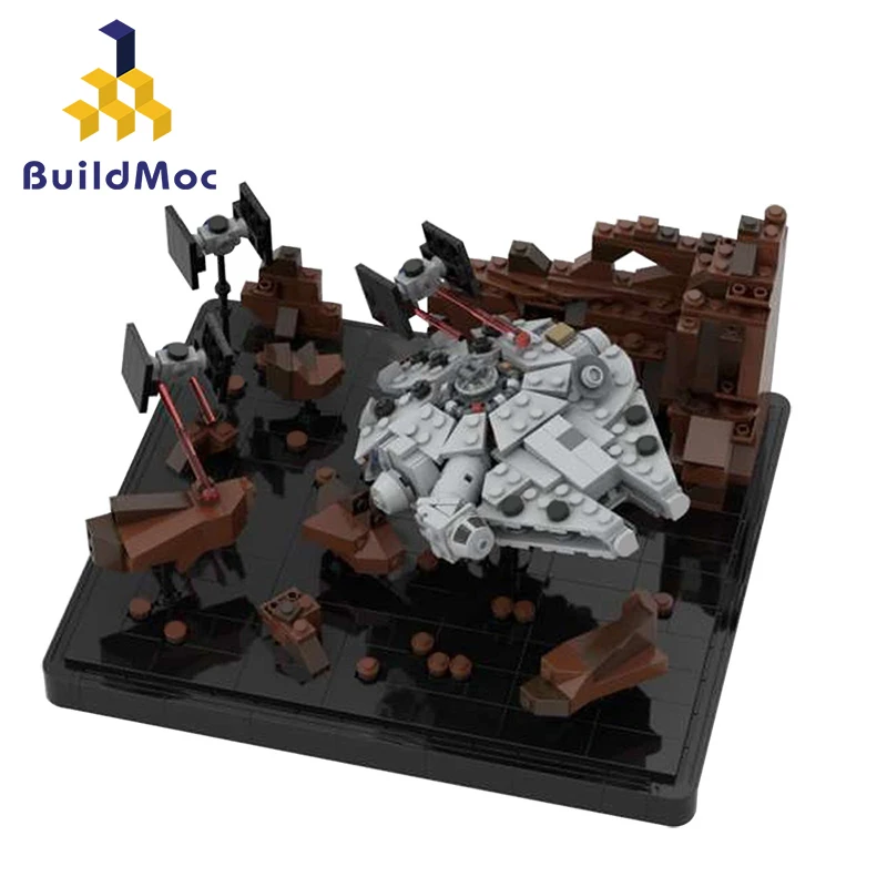 

BuildMOC Звездные наборы MOC космический корабль Миллениум астероид Чейз Космос боец Строительные блоки звезда разрушение Кирпичи Игрушки