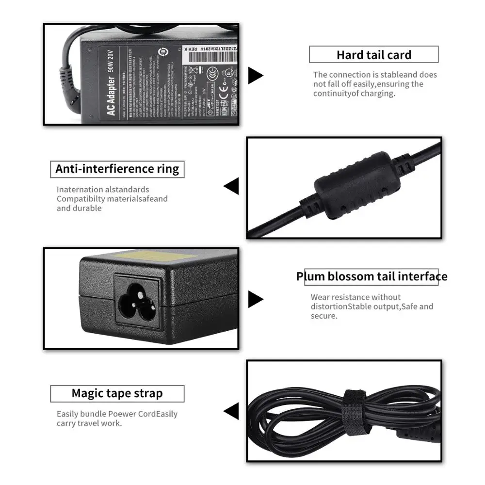 

20V 4.5A 90W AC Adapter Laptop Charger For lenovo y460 y470 y480 g470 g480 e46a e47a PA-1900-56LC ADP-90DDB