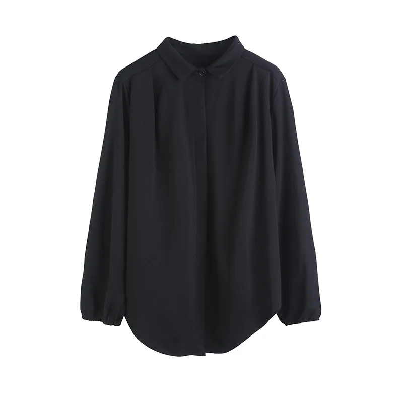

SuperAen Fashion Autumn and Winter New Solid Loose Full Turn Down Collar Shirts for Women