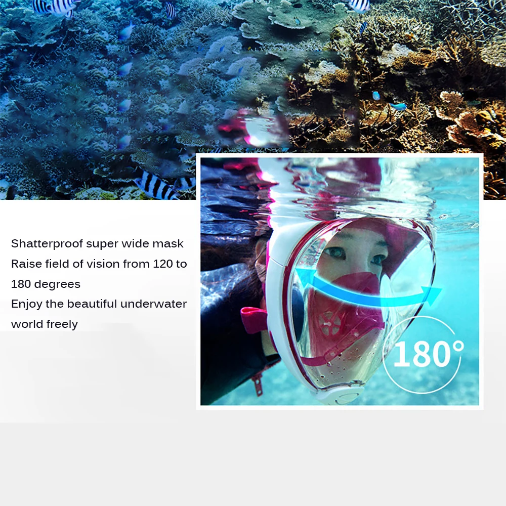 

Scuba Diving Mask Full Face Snorkeling Mask Underwater Anti Fog Snorkeling Diving Mask Spearfishing Dive Swimming Equipment