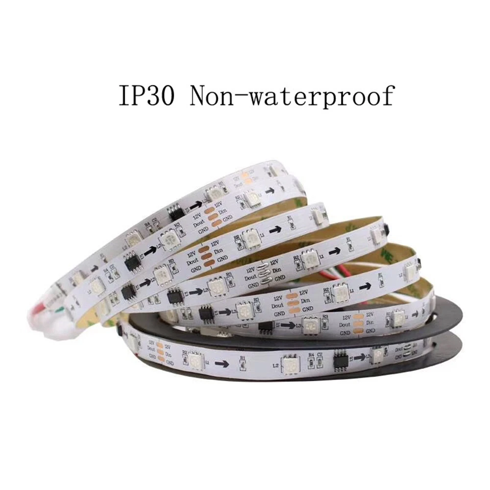 WS2811 RGB светодиодный светильник Пиксельная лента Адресуемая 30/60/светодиодов/м