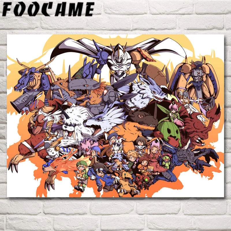 Foocome Digimon Adventure Sora Takenouchi аниме искусство шелковые картины для гостиной настенные