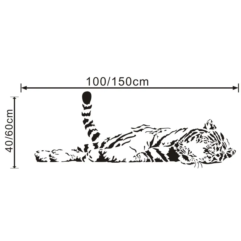 Наклейка на стену с изображением тигра 100*40 см|family fashion|wall sticker decortiger wall stickers |