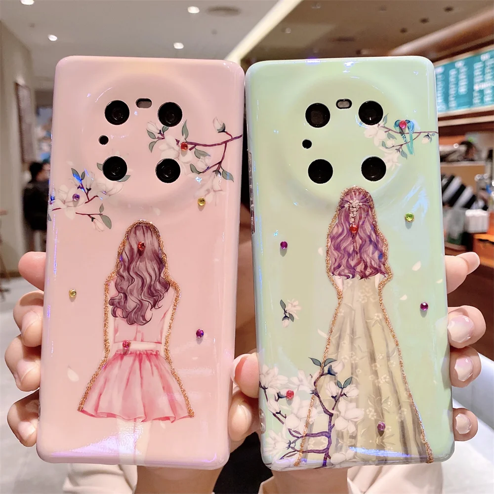 

Girl's diamond-encrusted mobile phone case For HuaWei P30 P40 Pro mate 30 40 pro nova9 nova7se nova8SE Anti-falling huawei case