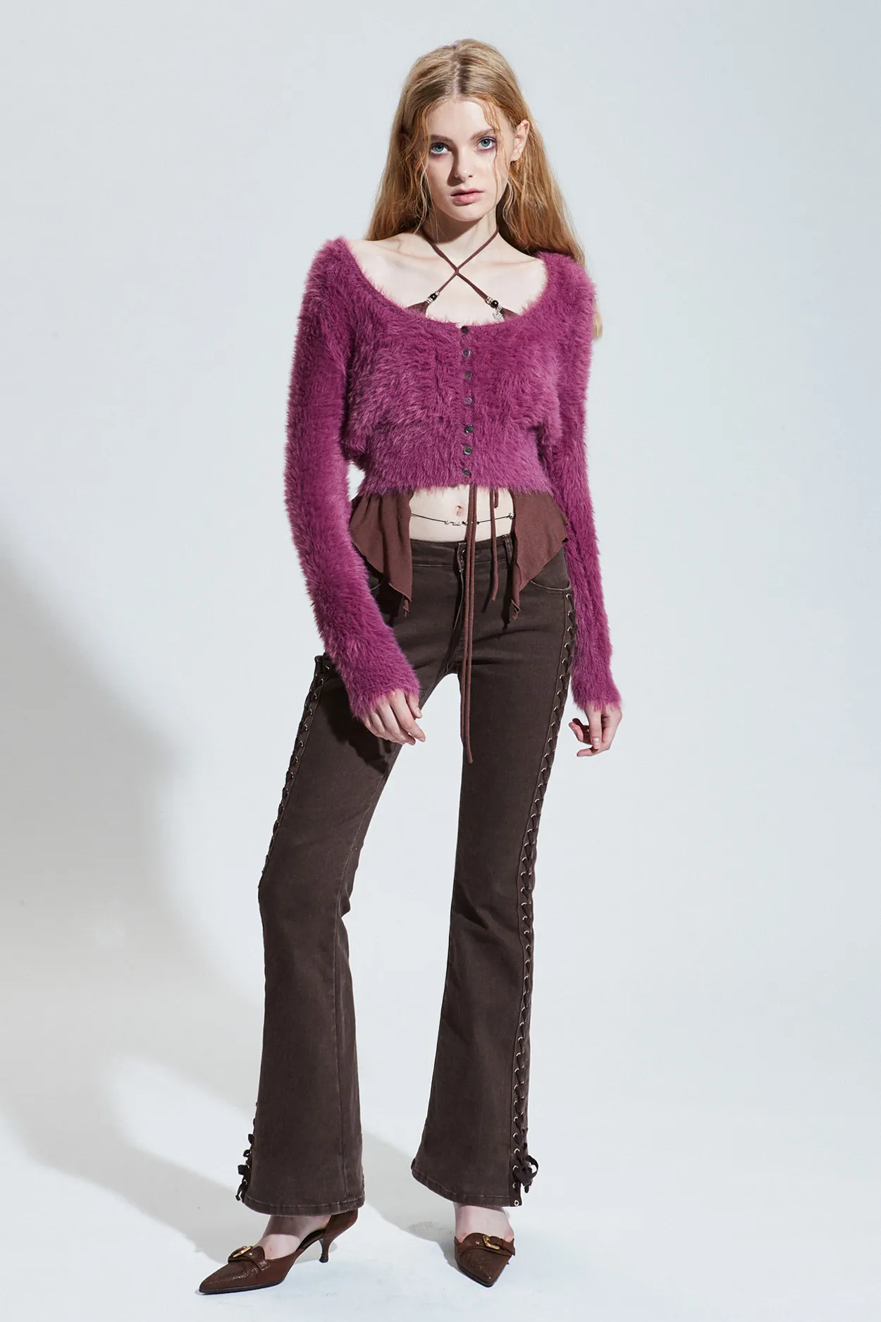 

Свитер Женский вязаный с воском, мягкий бархатный кардиган с острым воском, жакет