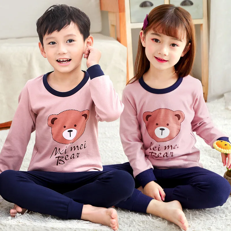 Y-04 Kids Boys Girls Clothes Baby Pajamas Autumn Long Sleeve Set Cartoon Rabbit Unicorn Children's Sleepwear Winter Pyjamas Kids - Цвет: Y-04