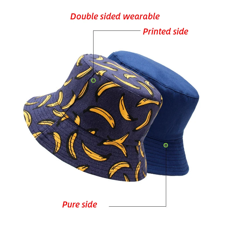 В стиле хип хоп с принтом фрукты ведро шляпа Для женщин мужская пара Летние