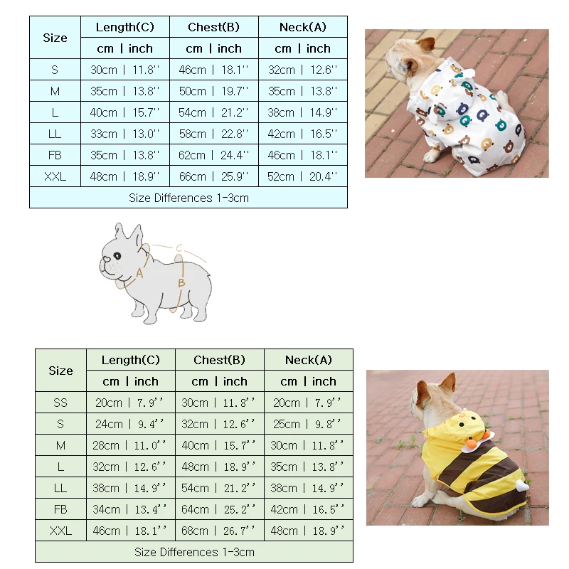 Водонепроницаемый костюм медвежонка собаки пчелы милый маленький средний щенок