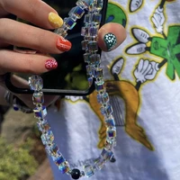 ethnic style colorful crystal mobile phone lanyard beaded strap wrist mobile phone chain wholesale