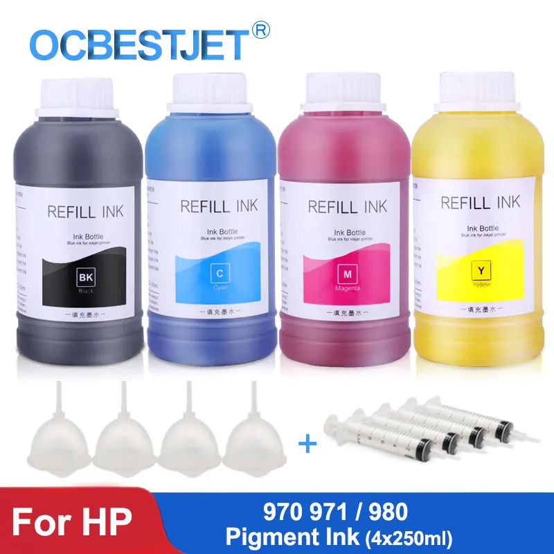 400 мл для HP 970 971 980 пигментные чернила Officejet Pro X451dn X551dw X476dn X576dw X555xh X585z