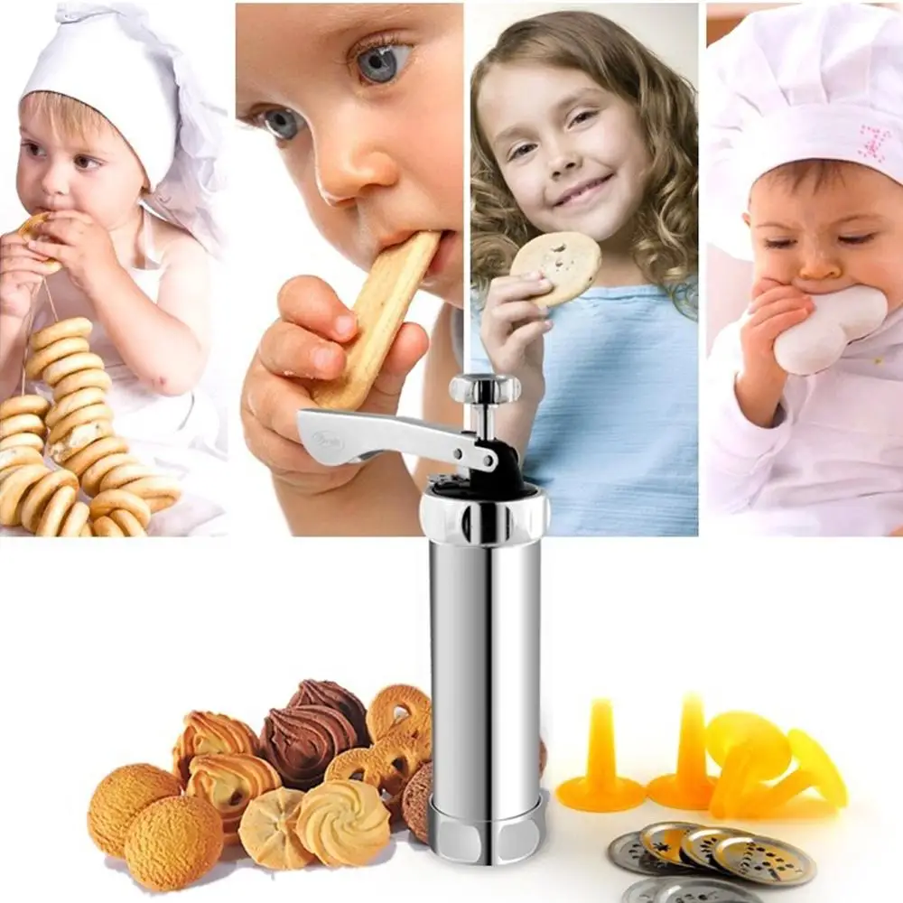 20 формы+ 4 насадки Печенье чайник Cookie решений плесень Нержавеющая сталь Пресс пулемет украшения торта Советы Комплект Cookie инструмент