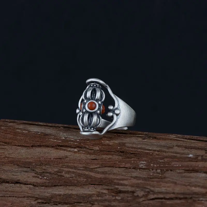 Винтажное серебряное кольцо из тайского серебра 100% пробы вращающееся в