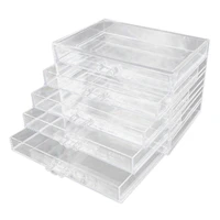 transparent five layers nail manicure storage box portable adjustable container acrylic organizer nail tools
