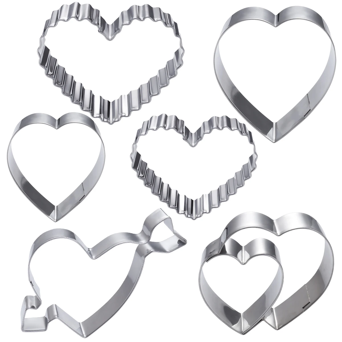 6 шт. антипригарные термостойкие формочки для печенья из нержавеющей
