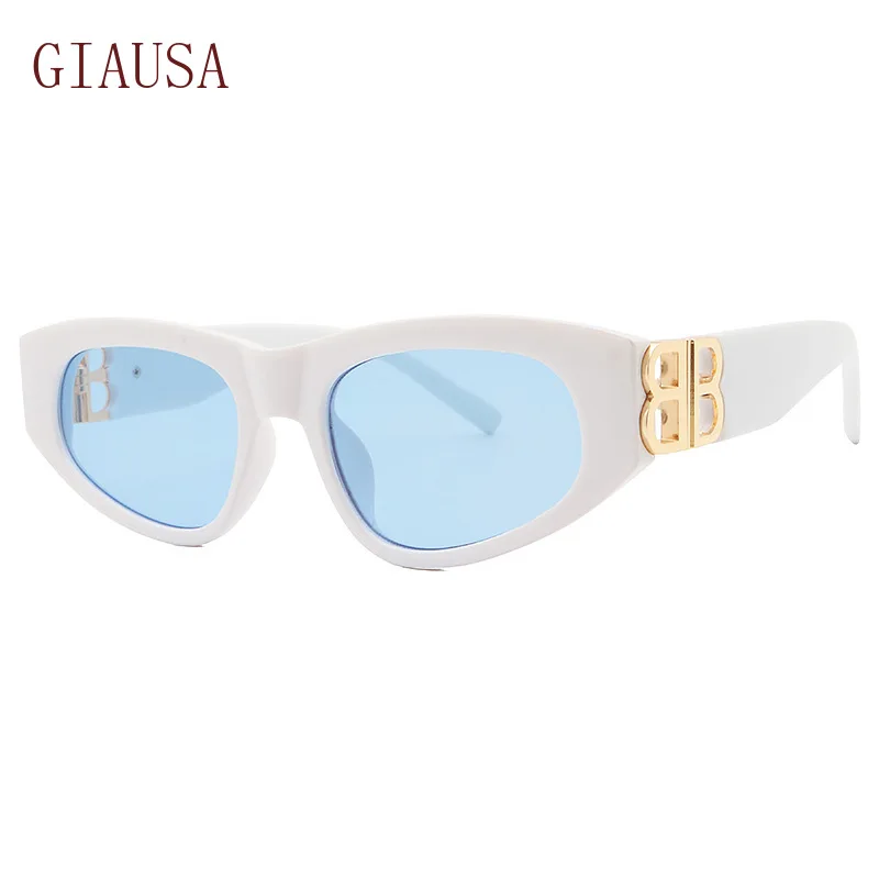 

GIAUSANew European and American cat ear small frame Fashion Sunglasses Women's trend Sunglasses glasses