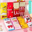 Милый чехол для карандашей, холщовый чехол для канцелярских принадлежностей, вместительная сумка для ручек, школьный чехол для карандашей, милые подарки для студентов