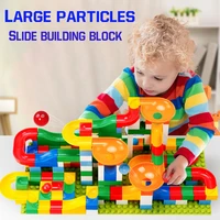 diy large marble race run block compatible city toys building blocks funnel slide blocks diy toy boys children christmas gifts