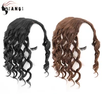 dianqi synthetic clips in hairpieces top hair piece women natural black short curly hair clip closure