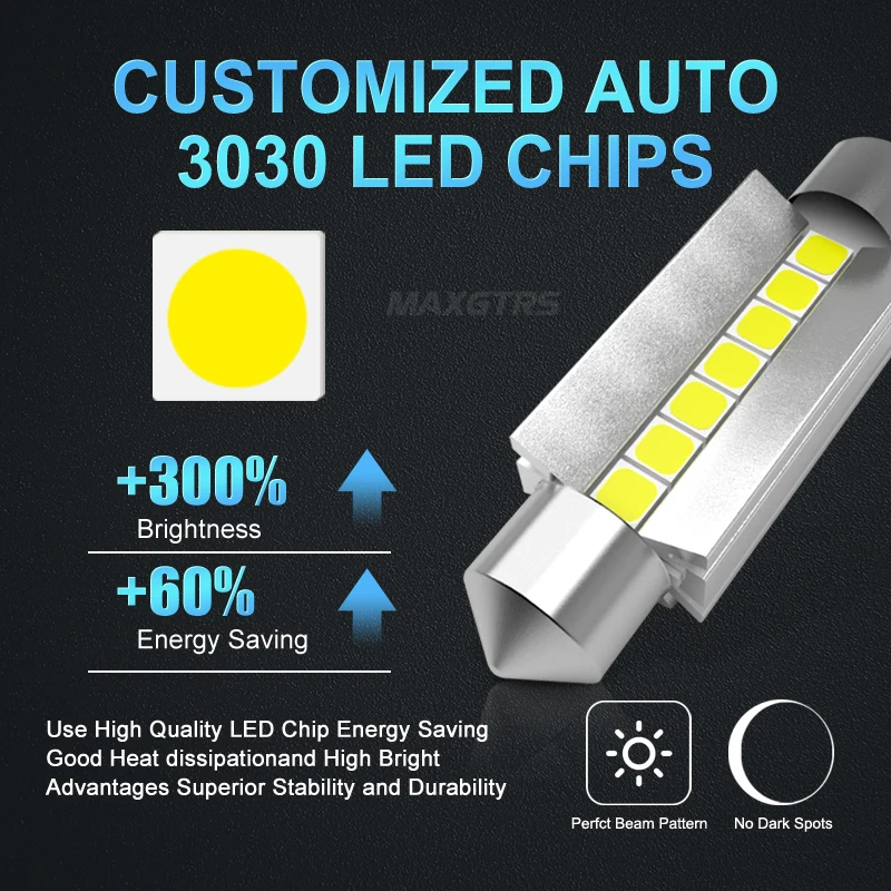 2x C5W светодиодный гирлянда лампы CREE чип Canbus Error Free 600LM 6000K 31/36/39/41 мм Купол Карта для