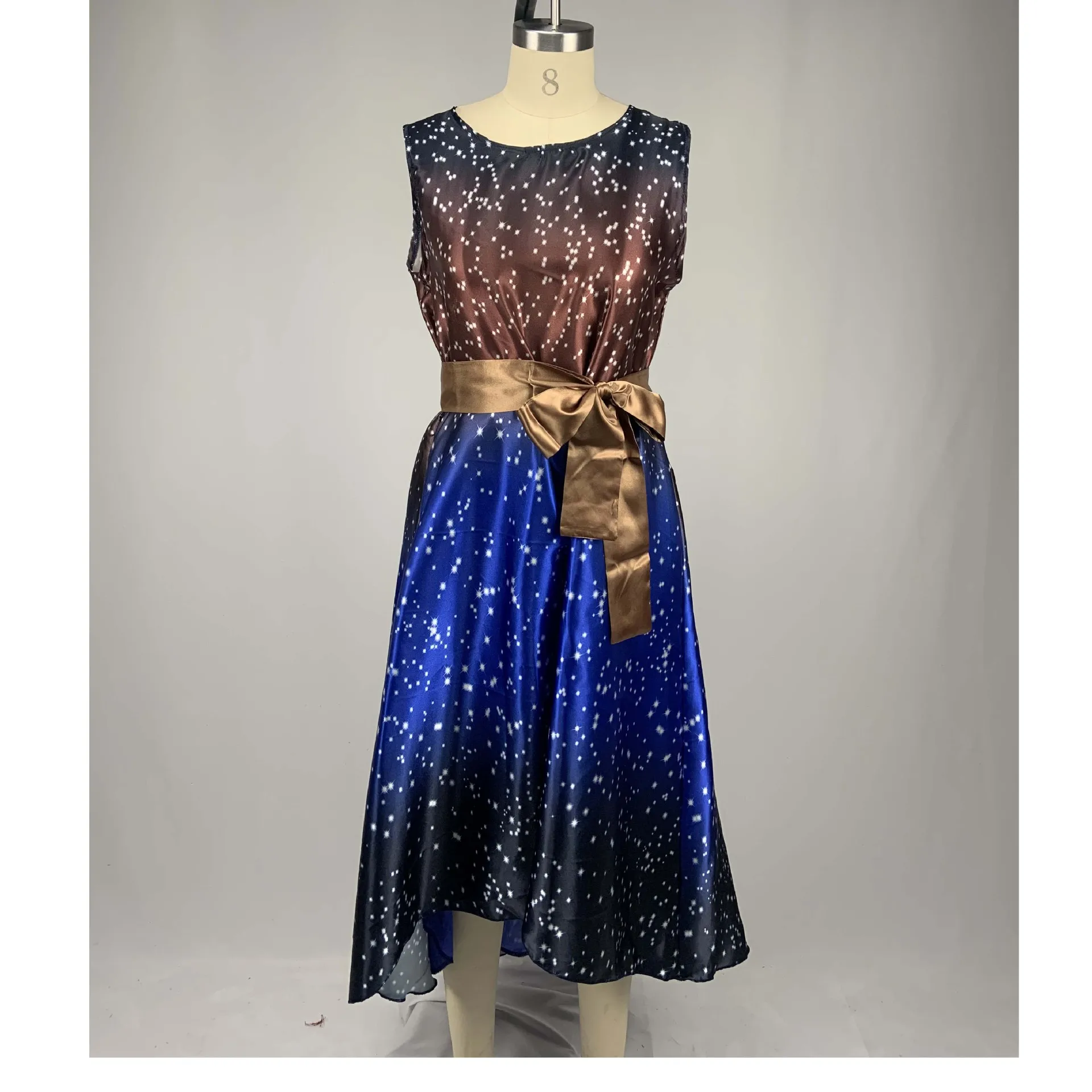 Летнее платье для женщин 2021 с узором звездного неба Сексуальная повязка Длинные