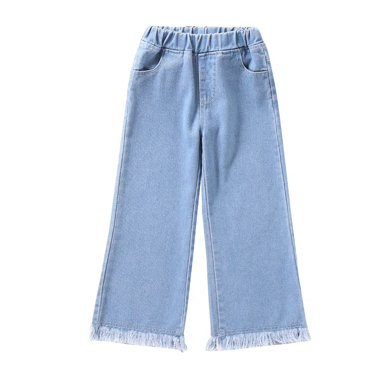 Джинсы для девочек Новинка Осень Брюки с широкими штанинами Слаксы весеннее
