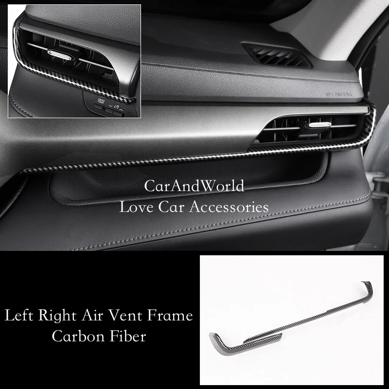 

Carbon Fiber Interior Left Right Air Condition Vent Frame Cover Trim For Toyota Highlander Kluger XU70 2021 2022 Car Accessories