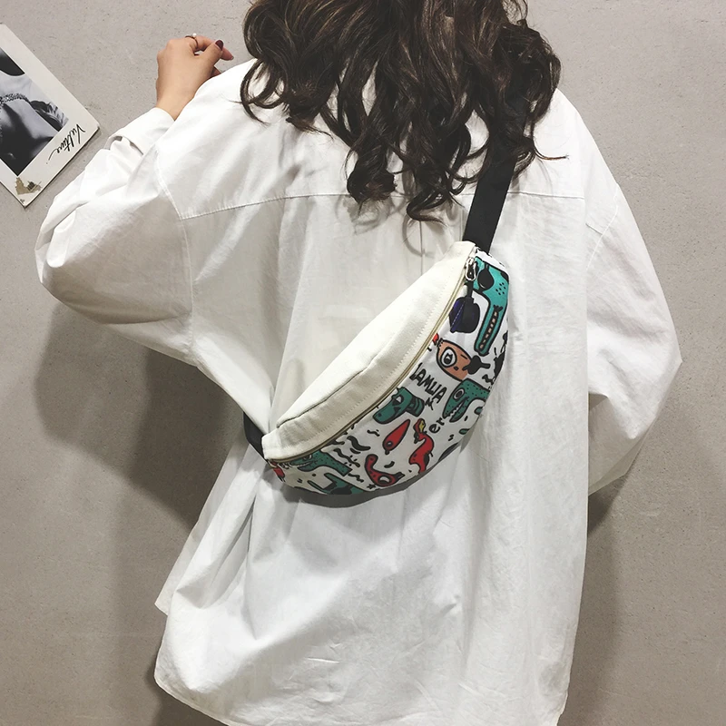 

Women Waist Bag 2021 Hip-Hop Trend Waist Belt Bag Shoulder Designer Female Chest Pocket Fashion Shopper Purse