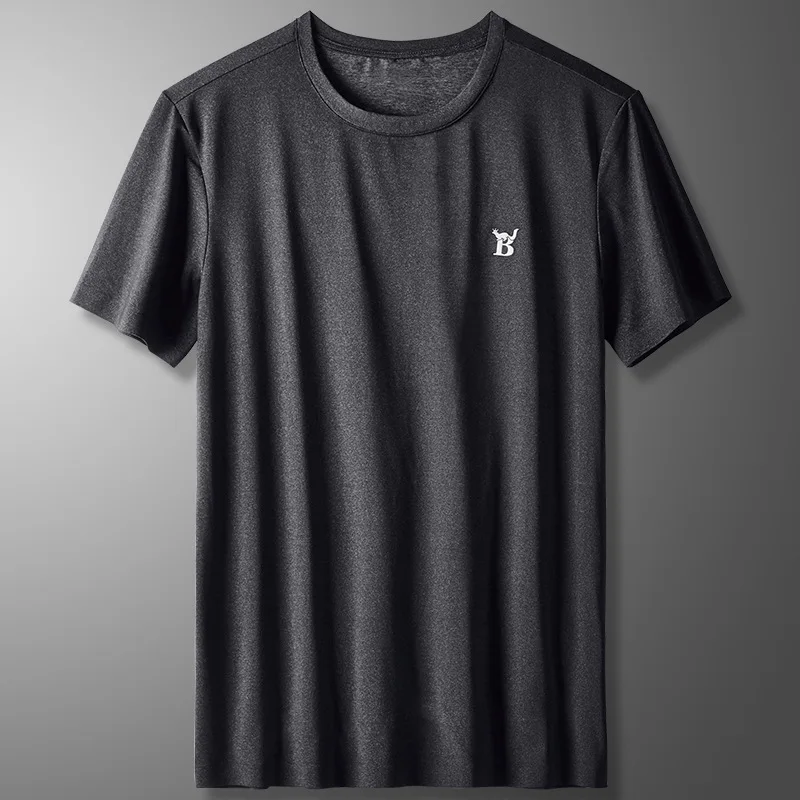 

Summer New Ice Silk Quick-drying t-shirt Short Sleeve Men's Breathable Solid Color Men's Casual Cool Outdoor Sports t-shirt