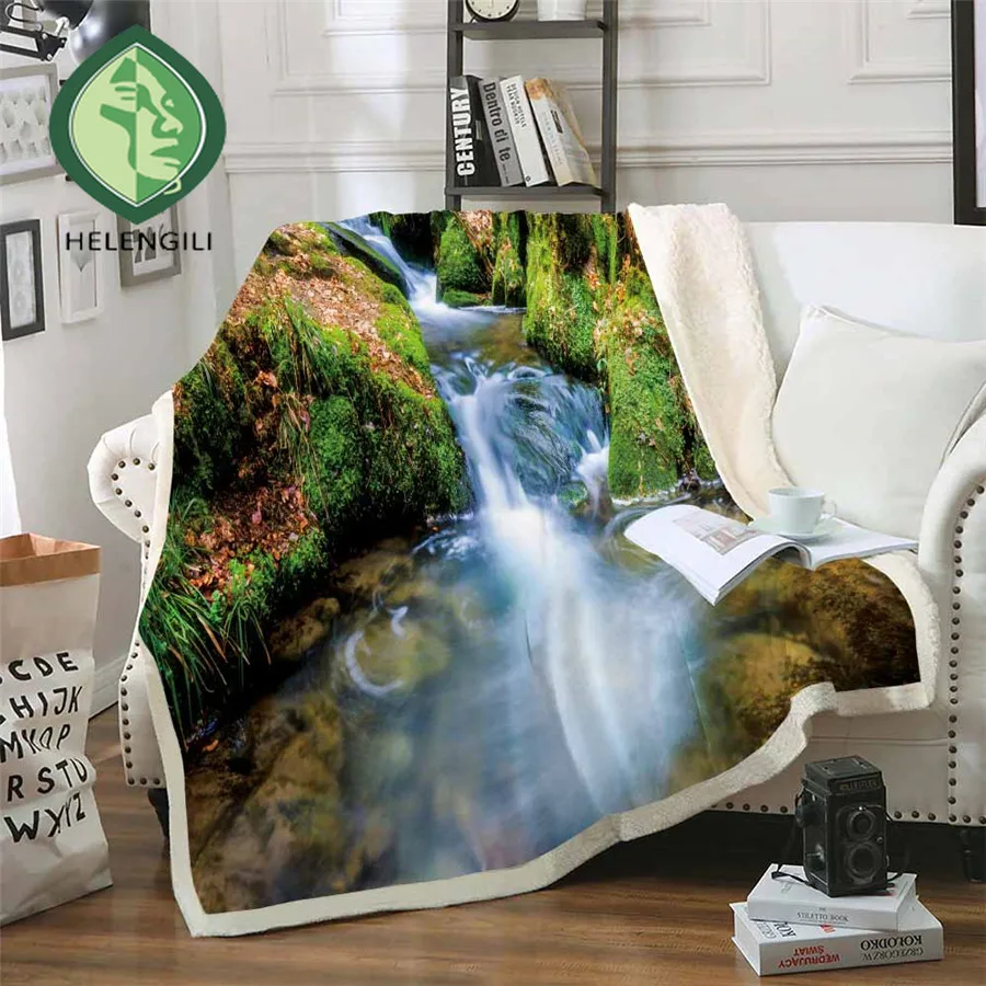 Одеяло из шерпы HELENGILI Forest Dreamland женское цветочное покрывало бархатное плюшевое