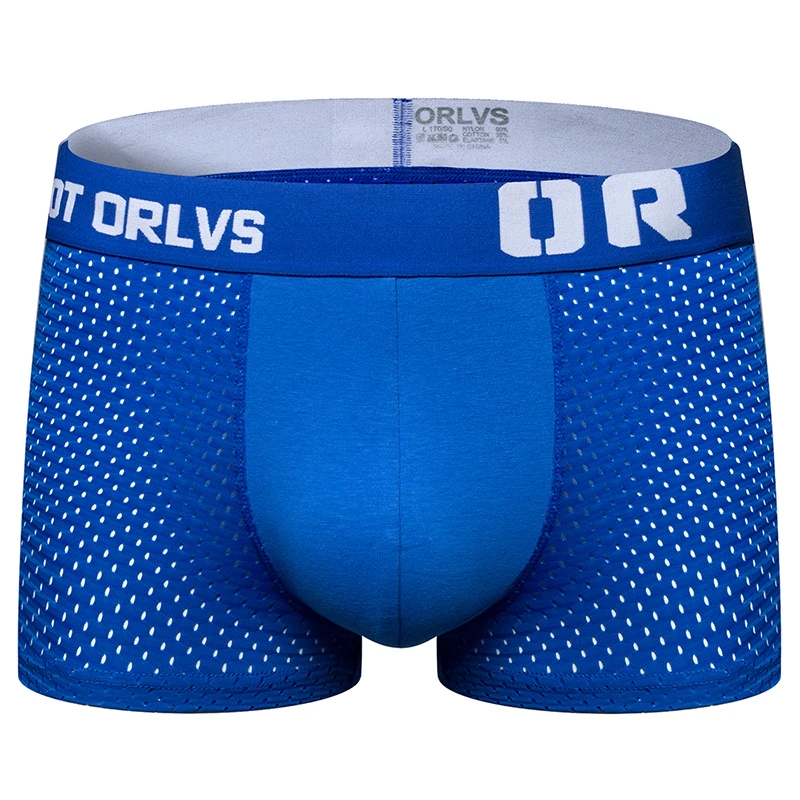 ORLVS Брендовое Мужское нижнее белье мужские боксеры cueca tanga быстросохнущие мужские брюки Ropa Interior hombre мужские боксеры шорты calzoncillo hombre - Цвет: OR207-blue