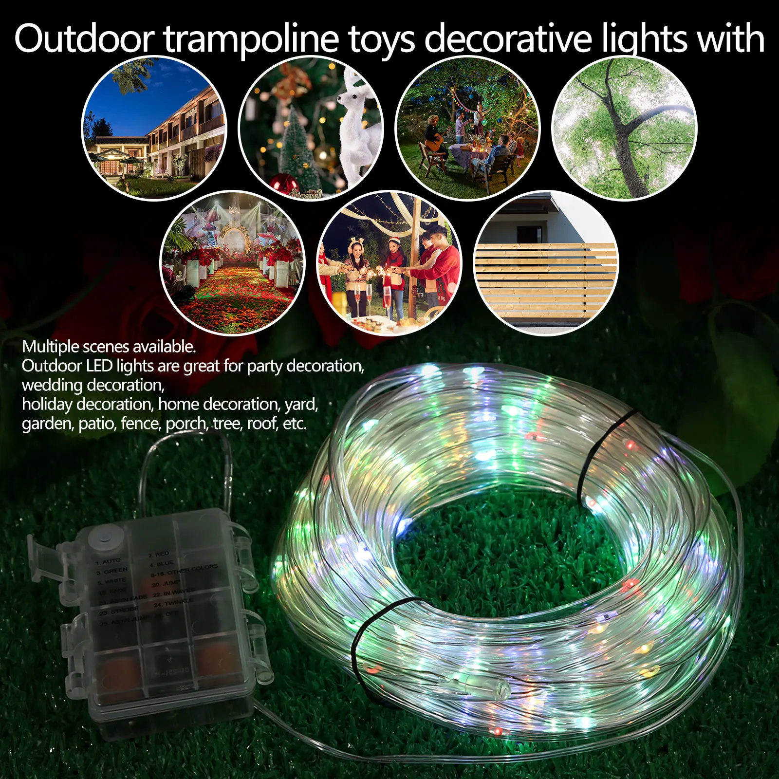 

Trampoline Light Remote Control Trampoline Rim LED Light 16 Color Change Waterproof Night LED Lamp For 12Ft 10Ft Trampoline