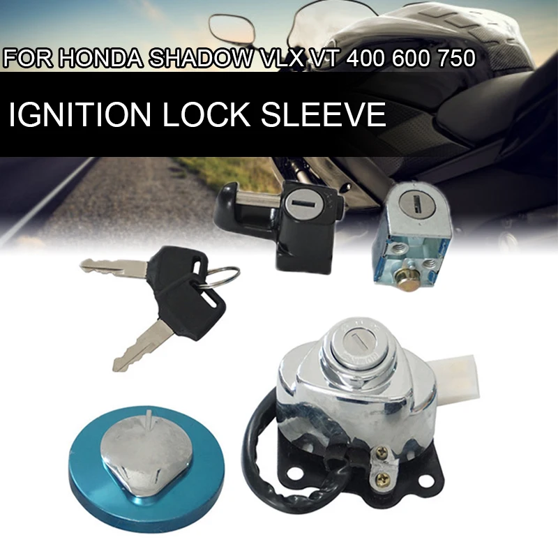 

Ignition Switch Fuel Gas Cap Helmet Steering Lock Keys Set For Honda Shadow VLX VT 400 600 750 Motorcycle Accessories Kits