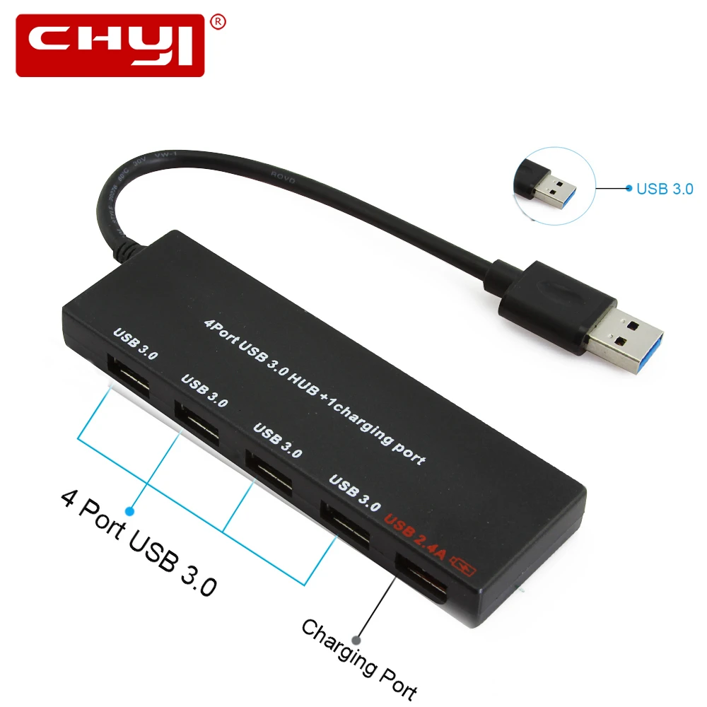 

Высокоскоростной Usb-разветвитель CHYI на 4 порта, Usb 3,0