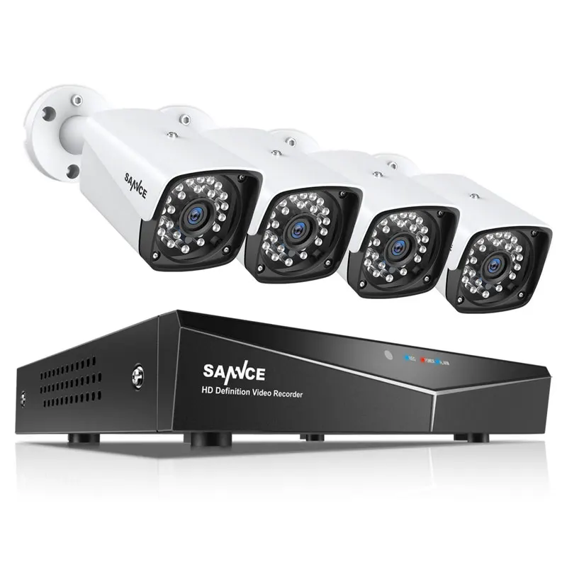 SANNCE 1080P XPOE комплект видеонаблюдения 4CH NVR cctv камера системы 4 шт. 2,0 МП 1920*1080 Всепогодная CCTV ip-камера безопасности - Цвет: as the picture