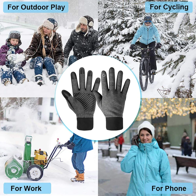 

Neutral Men Women Winter Bicycle Motorcycle Gloves Non-slip Touch Screen Gloves Waterproof Windproof Warm Gloves Driving Hiking