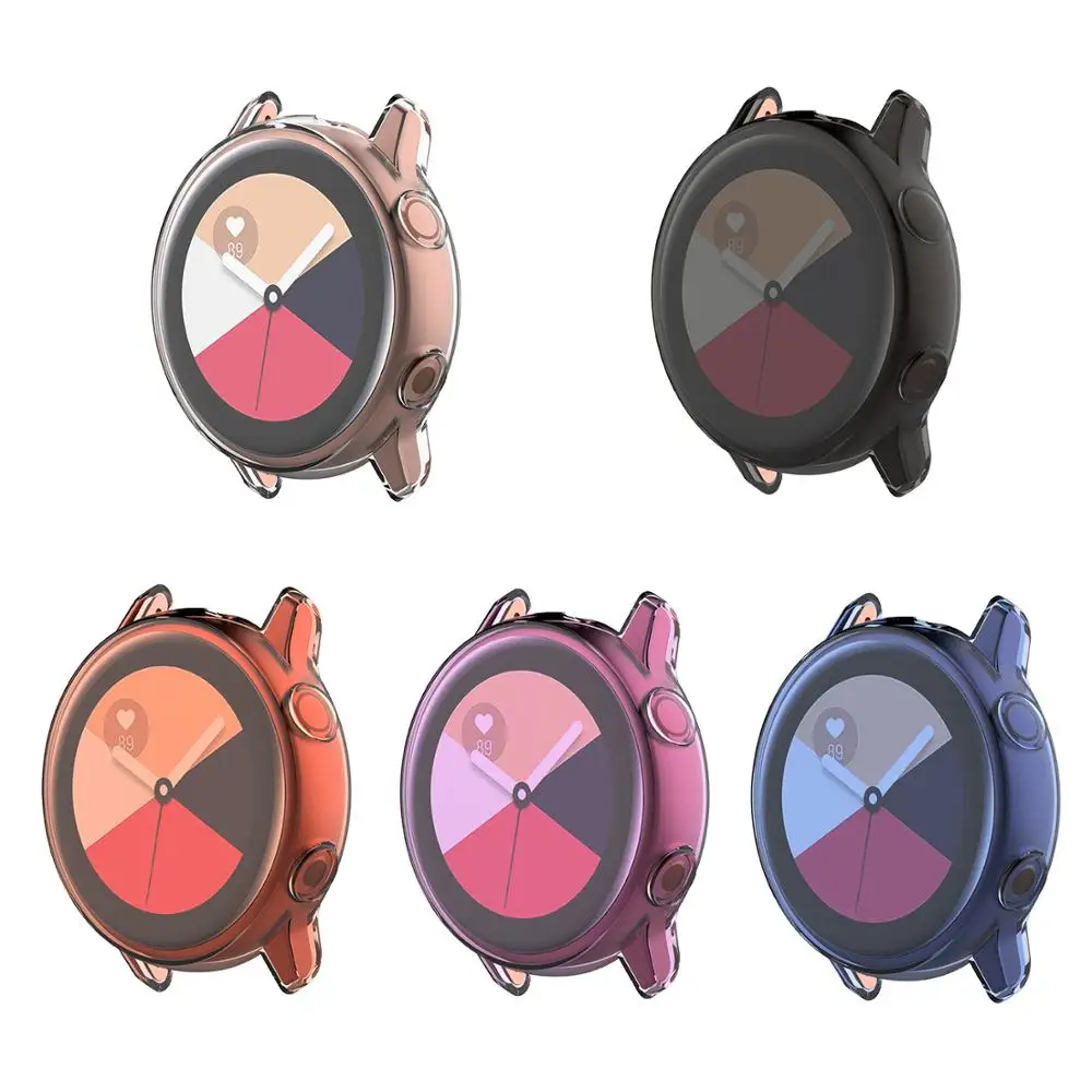 Чехол для часов Samsung galaxy Watch active/R500 цветной прозрачный мягкий пластиковый