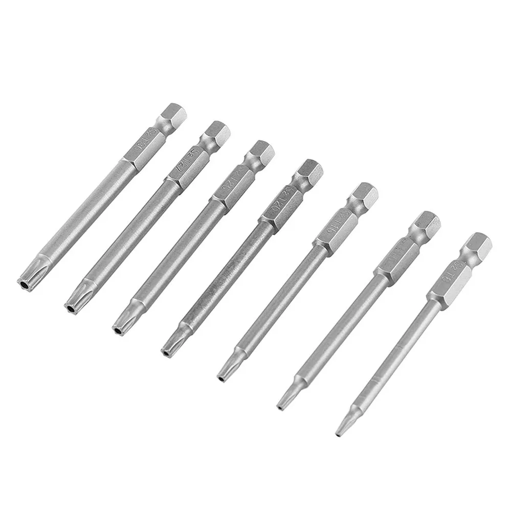 

Набор Бит Torx 7 шт., 1/4 \ "шестигранный хвостовик S2, стальные магнитные звездообразные биты, Φ 100 мм, звездообразный электрический шуруповерт