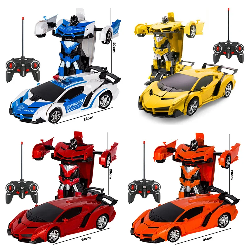 2 in 1 electric rc car transformation robots children boys toys outdoor remote control sports deformation car robots model toy free global shipping