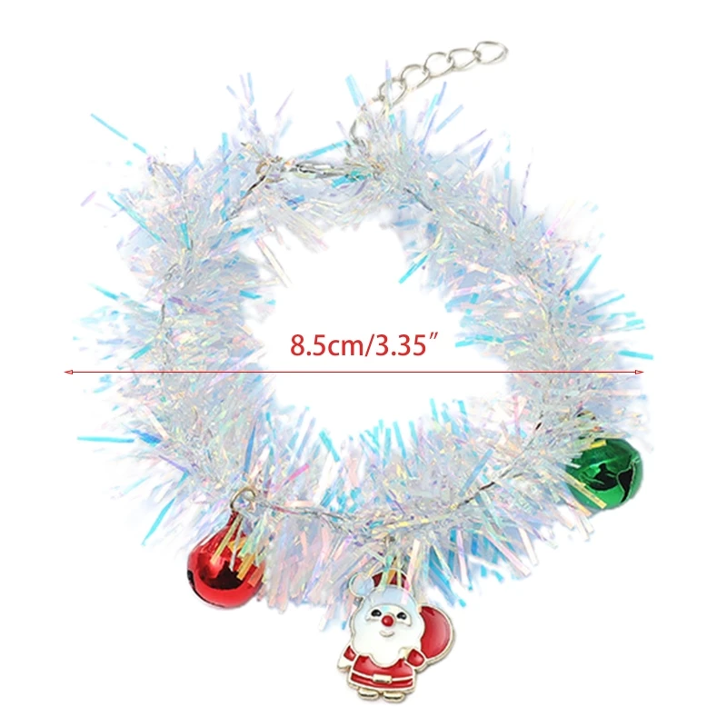 

Christmas Tinsel Bracelet Santa Claus Jingle Bell Charm Wristband Jewelry Gifts 77HE