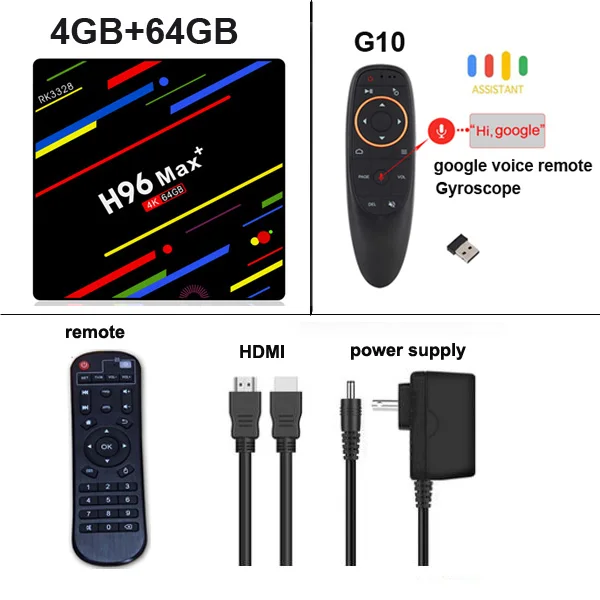 4G 64G G10S H96 MAX Plus Android 9,0 ТВ приставка Rockchip RK3328 4 Гб ОЗУ 64 Гб ПЗУ 4 к H.265 USB3.0 BT4.0 2,4G 5G Wif телеприставка - Цвет: 4G 64G G10S
