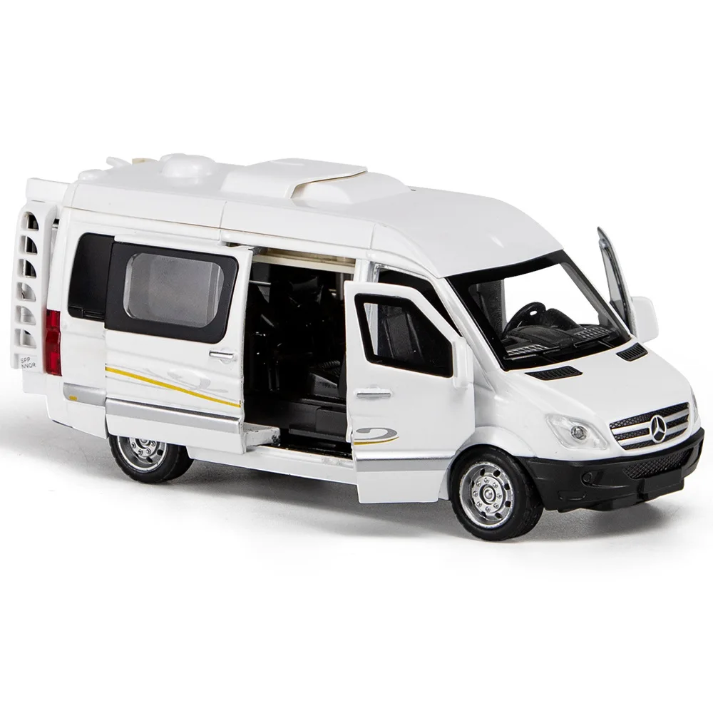 Hot 1:32 scale diecast car benz MPV Sprinter metal model with light and sound pull back vehicle alloy toy collection for gifts