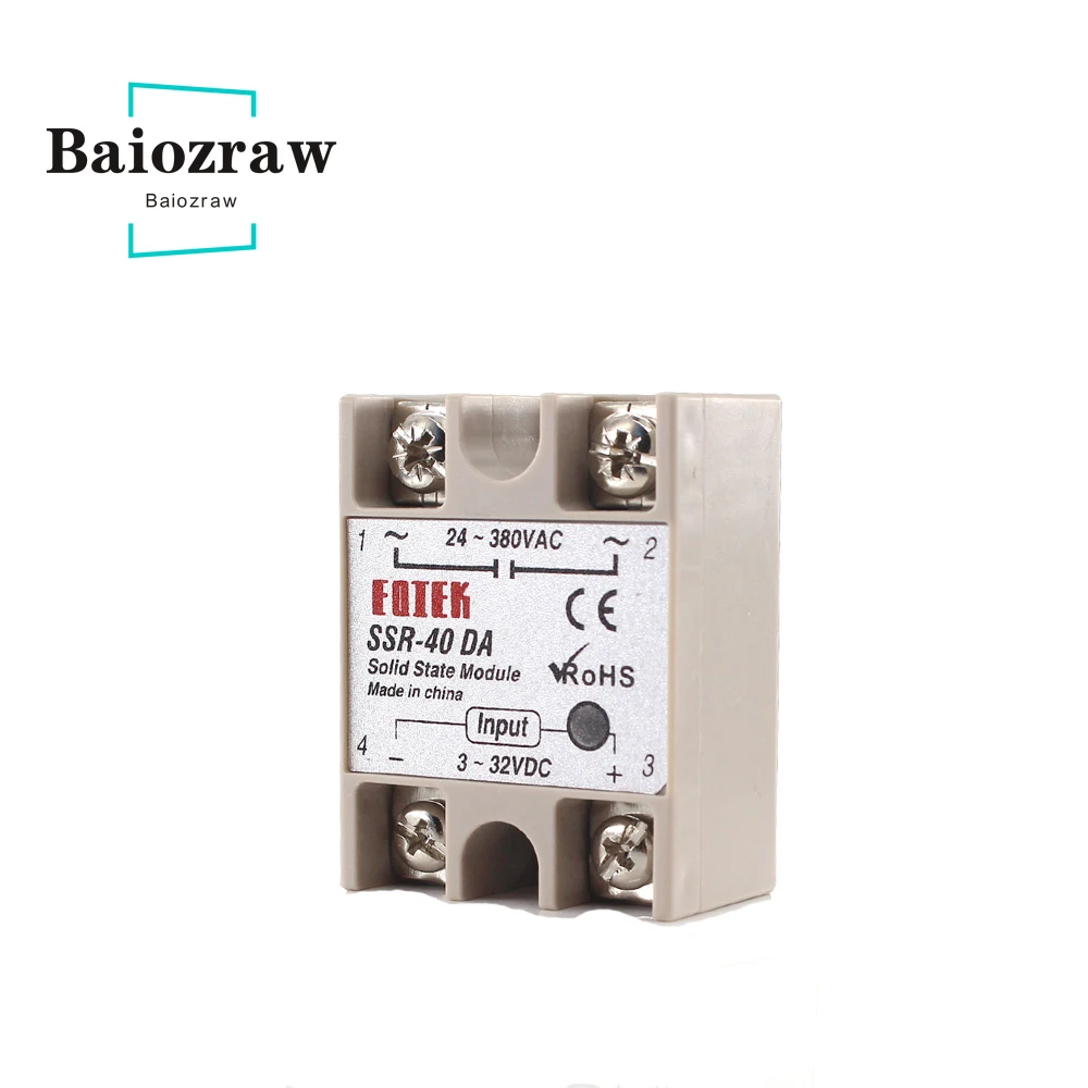 Промышленный Однофазное твердотельное реле SSR-10DA SSR-25DA SSR-40DA 10A 25A 40A модуль 3-32 в