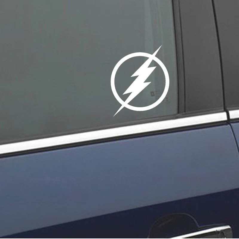 Автомобильные наклейки Стильные и Забавные Молния Простой Уникальный Логотип Декор Наклейка Солнцезащитная Водонепроницаемая Черно-белая 18см*14см.