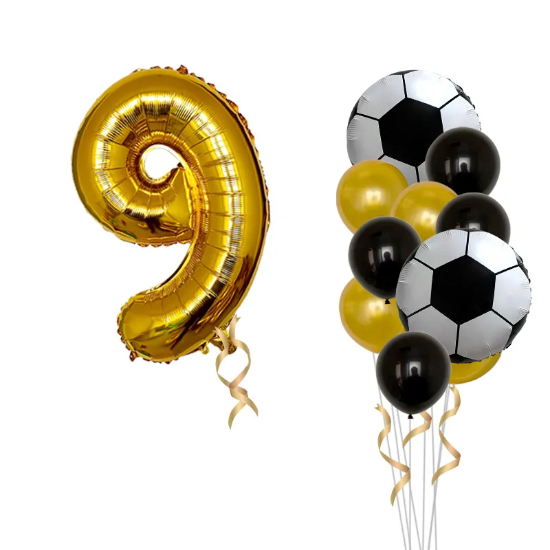 9 шт./лот вечерние воздушные шары для футбольного мяча Черное золото 32 дюйма номер